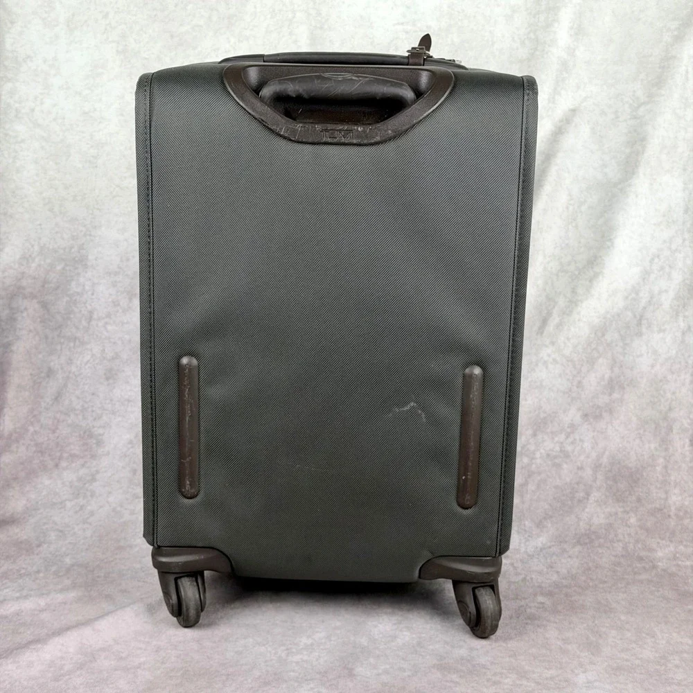 Tumi Alpha Expandable 4 Wheel Spinner Carry On Luggage Brown Charcoal Grey